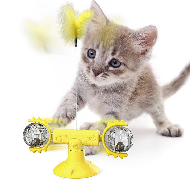 Juguete Molino Interactivo para Gatos - Amarillo 5 piezas