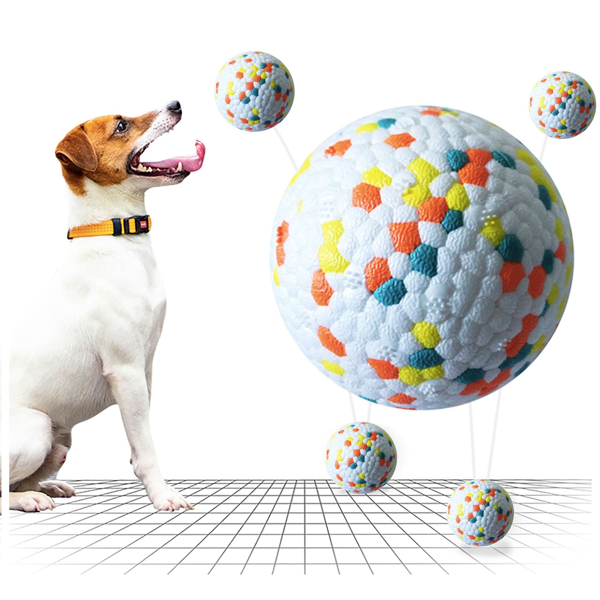 Pelota Dental de Caucho para Perros - Naranja