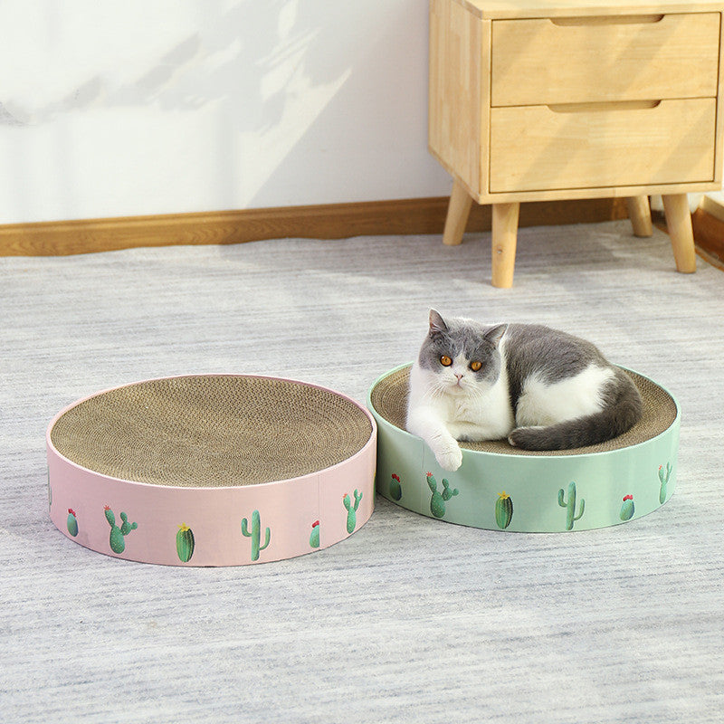 Cama Rascador Redonda para Gatos 2 en 1 - Verde